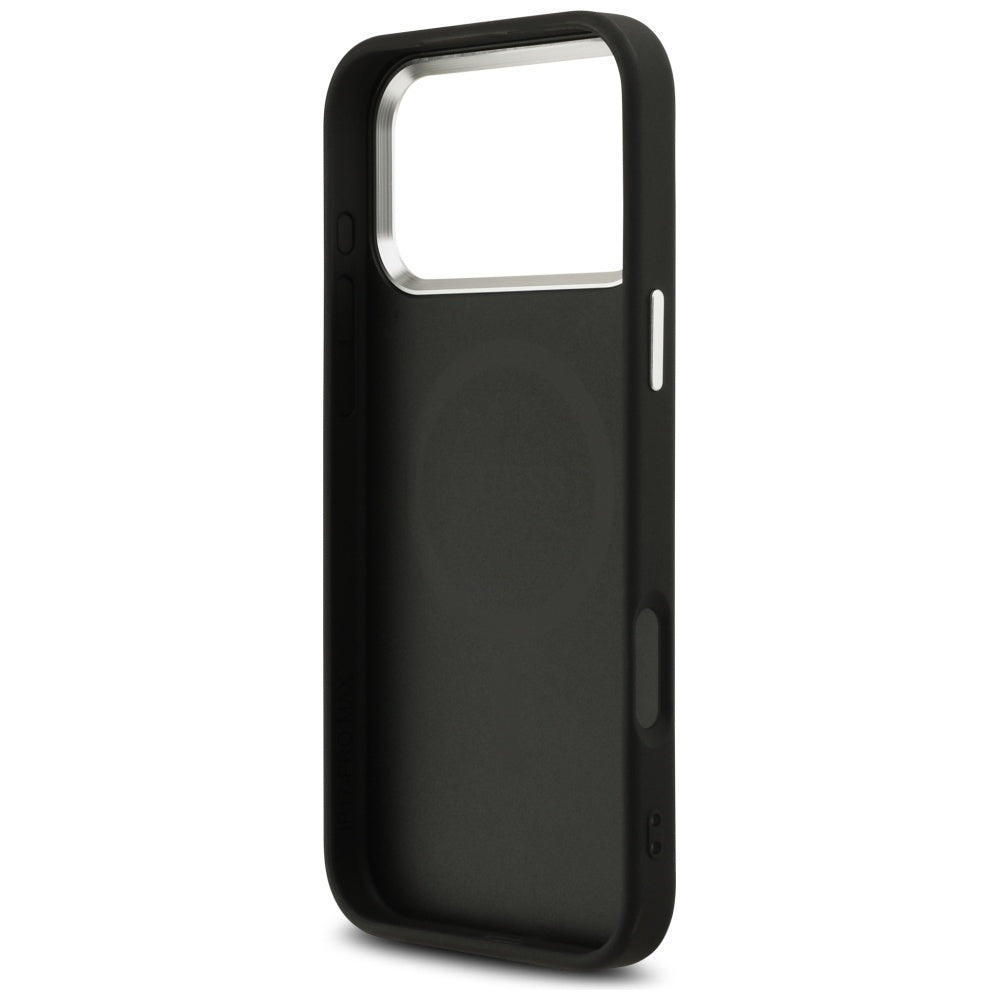 Custodia MagSafe per Apple iPhone 17 Pro Max, Guess, Glitter Triangle Logo, Nera