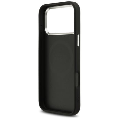 Custodia MagSafe per Apple iPhone 17 Pro Max, Guess, Glitter Triangle Logo, Nera