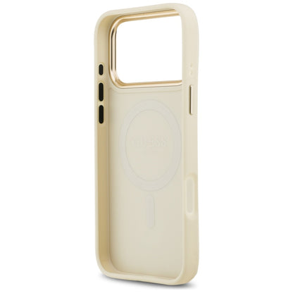Custodia MagSafe per Apple iPhone 17 Pro Max, Guess, Grained Strass Logo, Beige