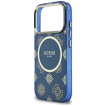 Custodia MagSafe per Apple iPhone 17 Pro Max, Guess, IML Peony Dot, Blu