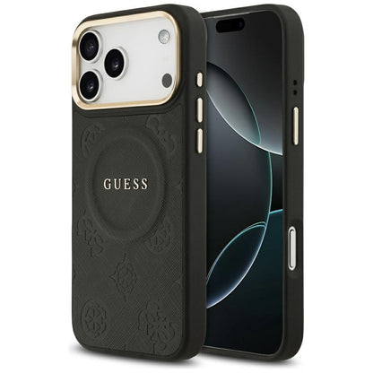 Custodia MagSafe per Apple iPhone 17 Pro Max, Guess, Peony Hot Stamp, Nera