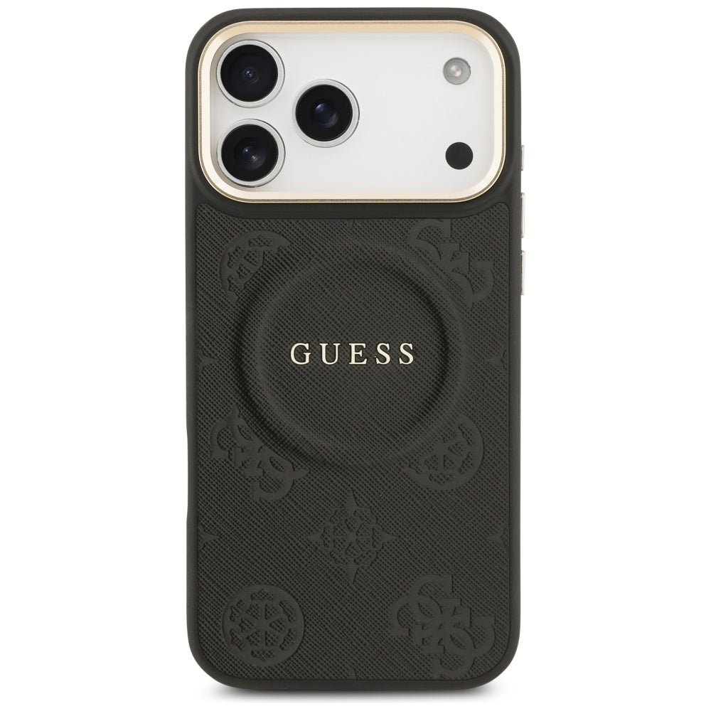 Custodia MagSafe per Apple iPhone 17 Pro Max, Guess, Peony Hot Stamp, Nera
