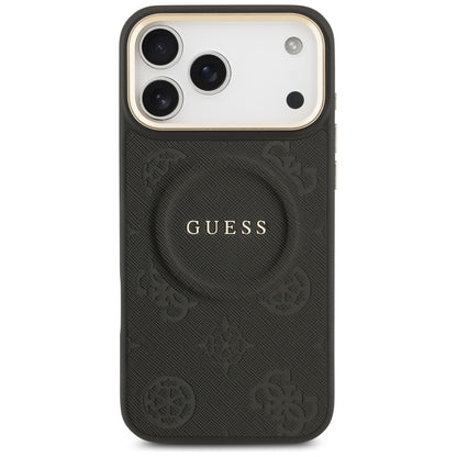 Custodia MagSafe per Apple iPhone 17 Pro Max, Guess, Peony Hot Stamp, Nera