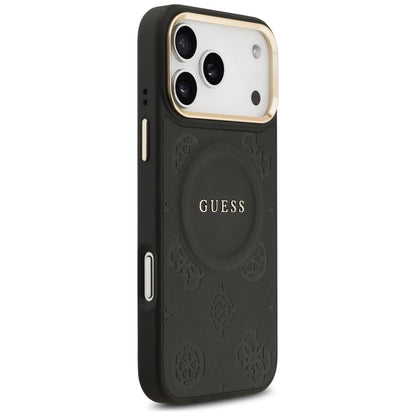 Custodia MagSafe per Apple iPhone 17 Pro Max, Guess, Peony Hot Stamp, Nera