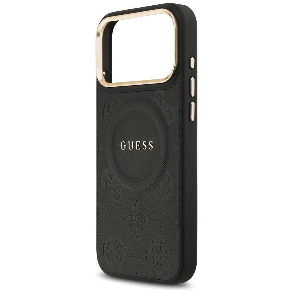 Custodia MagSafe per Apple iPhone 17 Pro Max, Guess, Peony Hot Stamp, Nera
