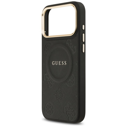Custodia MagSafe per Apple iPhone 17 Pro Max, Guess, Peony Hot Stamp, Nera