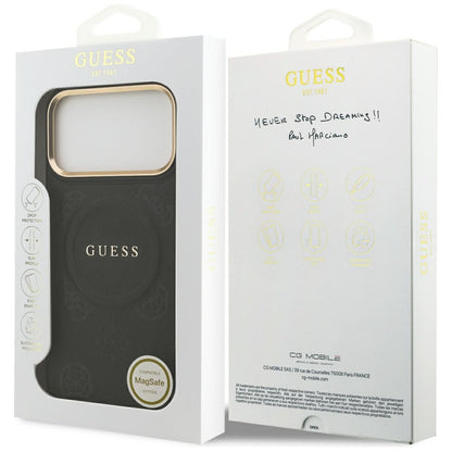 Custodia MagSafe per Apple iPhone 17 Pro Max, Guess, Peony Hot Stamp, Nera