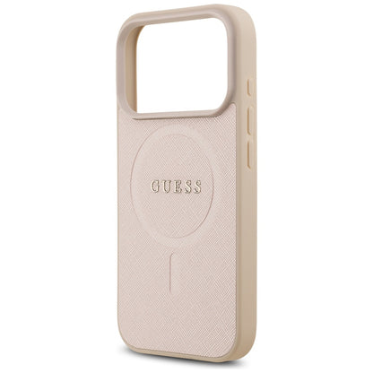 Custodia MagSafe per Apple iPhone 17 Pro Max, Guess, Saffiano Classic Logo, Rosa