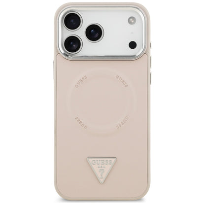 Custodia MagSafe per Apple iPhone 17 Pro Max, Guess, Logo Triangolo, Rosa Argentato