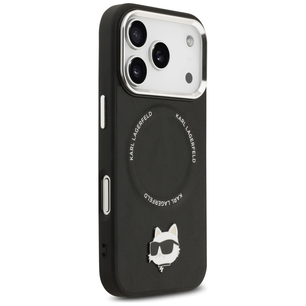 Custodia MagSafe per Apple iPhone 17 Pro Max, Karl Lagerfeld, Choupette Pin, Nera