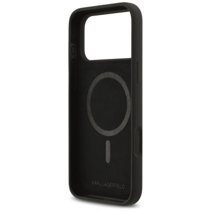 MagSafe Case for Apple iPhone 17 Pro Max, Karl Lagerfeld, Heart Sign Logo, Black