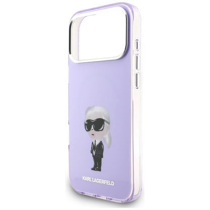 Custodia MagSafe per Apple iPhone 17 Pro Max, Karl Lagerfeld, IML Aquarelle Logo Karl, Viola