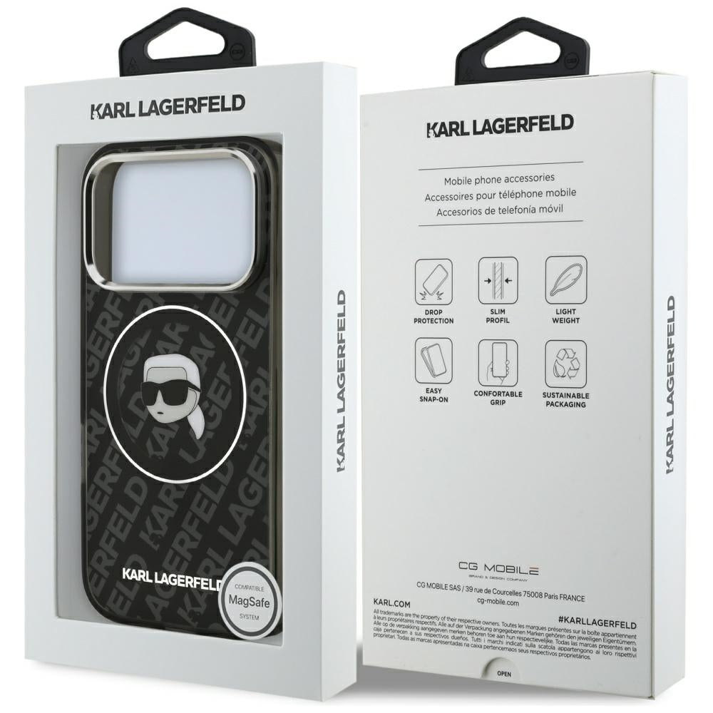 Custodia MagSafe per Apple iPhone 17 Pro Max, Karl Lagerfeld, IML Karl`s Head, Nera
