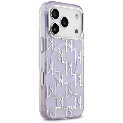 Custodia MagSafe per Apple iPhone 17 Pro Max, Karl Lagerfeld, IML KL Monogram, Viola
