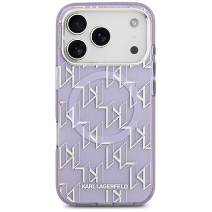 Custodia MagSafe per Apple iPhone 17 Pro Max, Karl Lagerfeld, IML KL Monogram, Viola