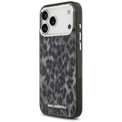 Custodia MagSafe per Apple iPhone 17 Pro Max, Karl Lagerfeld, IML Leopard Pattern, Nera