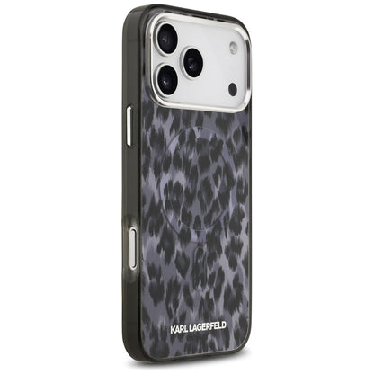 Custodia MagSafe per Apple iPhone 17 Pro Max, Karl Lagerfeld, IML Leopard Pattern, Nera