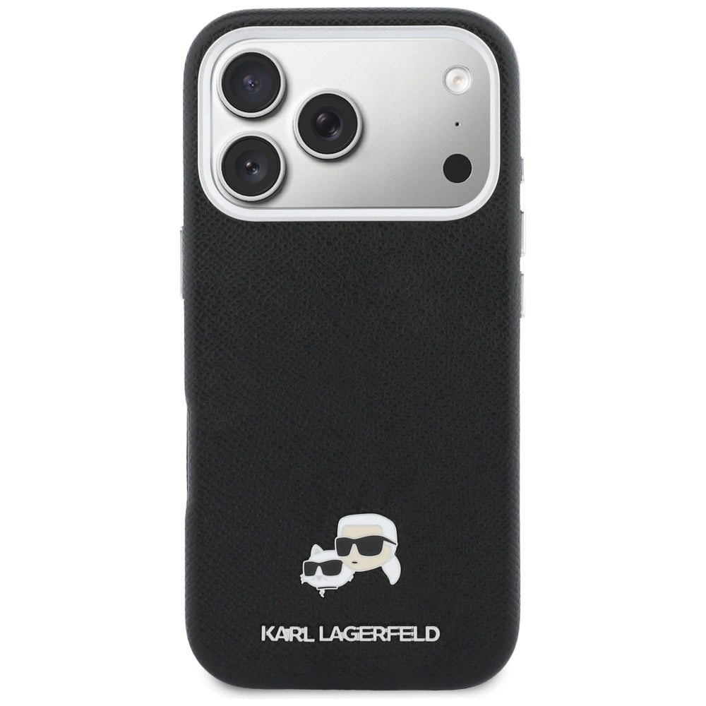 Custodia MagSafe per Apple iPhone 17 Pro Max, Karl Lagerfeld, Karl & Choupette Head's Pin, Nera