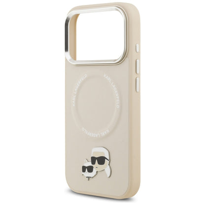 Custodia MagSafe per Apple iPhone 17 Pro Max, Karl Lagerfeld, Karl & Choupette Pins, Beige