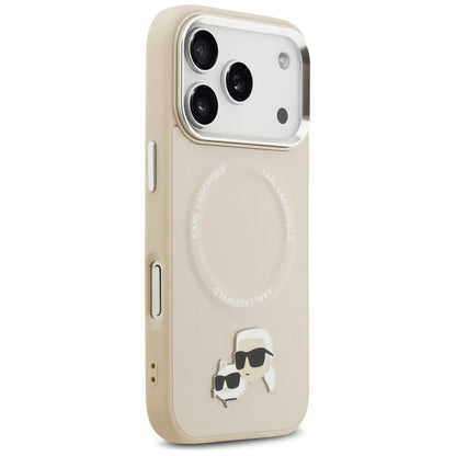 Custodia MagSafe per Apple iPhone 17 Pro Max, Karl Lagerfeld, Karl & Choupette Pins, Beige