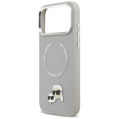 Custodia MagSafe per Apple iPhone 17 Pro Max, Karl Lagerfeld, Karl & Choupette Pins, Grigio