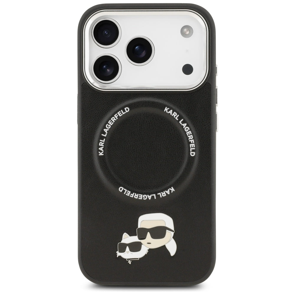 Custodia MagSafe per Apple iPhone 17 Pro Max, Karl Lagerfeld, Karl & Choupette Pins, Nera