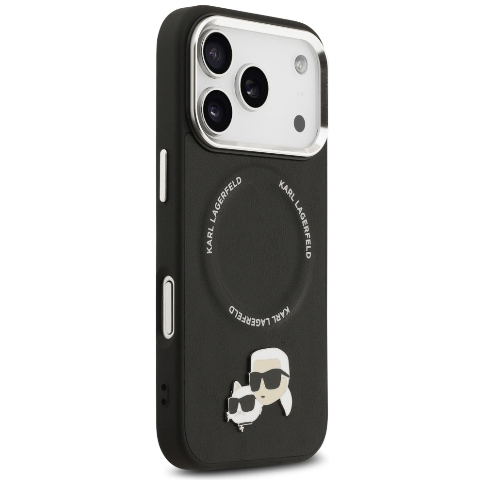 Custodia MagSafe per Apple iPhone 17 Pro Max, Karl Lagerfeld, Karl & Choupette Pins, Nera
