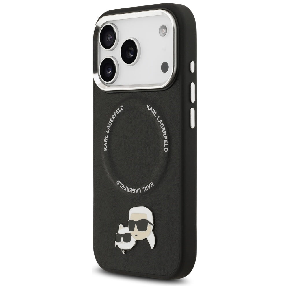 Custodia MagSafe per Apple iPhone 17 Pro Max, Karl Lagerfeld, Karl & Choupette Pins, Nera
