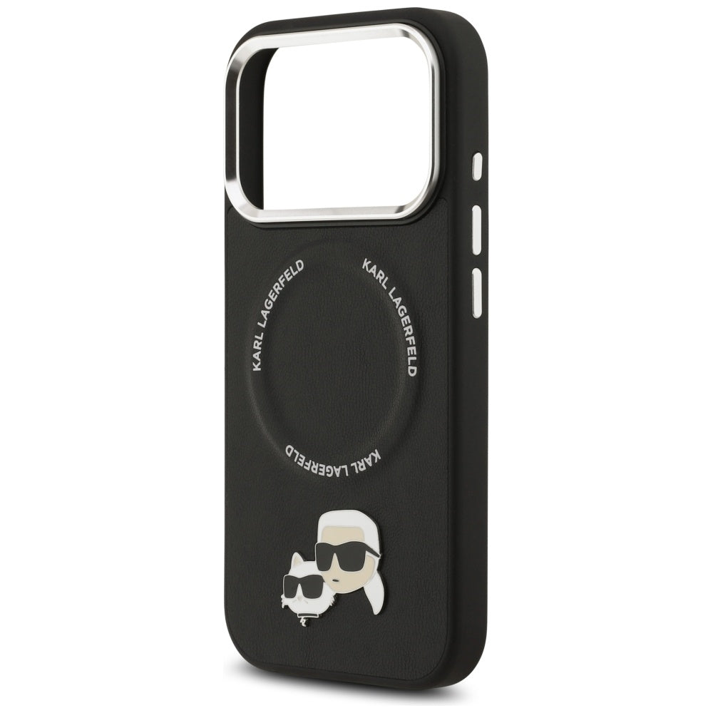 Custodia MagSafe per Apple iPhone 17 Pro Max, Karl Lagerfeld, Karl & Choupette Pins, Nera