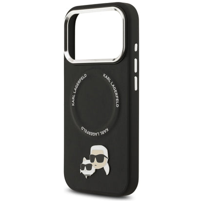 Custodia MagSafe per Apple iPhone 17 Pro Max, Karl Lagerfeld, Karl & Choupette Pins, Nera