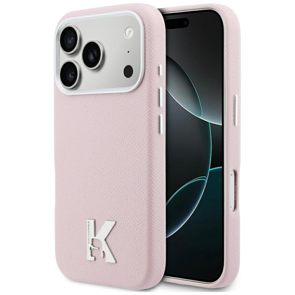 Custodia MagSafe per Apple iPhone 17 Pro Max, Karl Lagerfeld, Karl Head Logo, Rosa