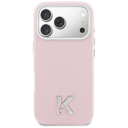 Custodia MagSafe per Apple iPhone 17 Pro Max, Karl Lagerfeld, Karl Head Logo, Rosa