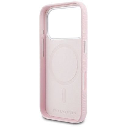 Custodia MagSafe per Apple iPhone 17 Pro Max, Karl Lagerfeld, Karl Head Logo, Rosa