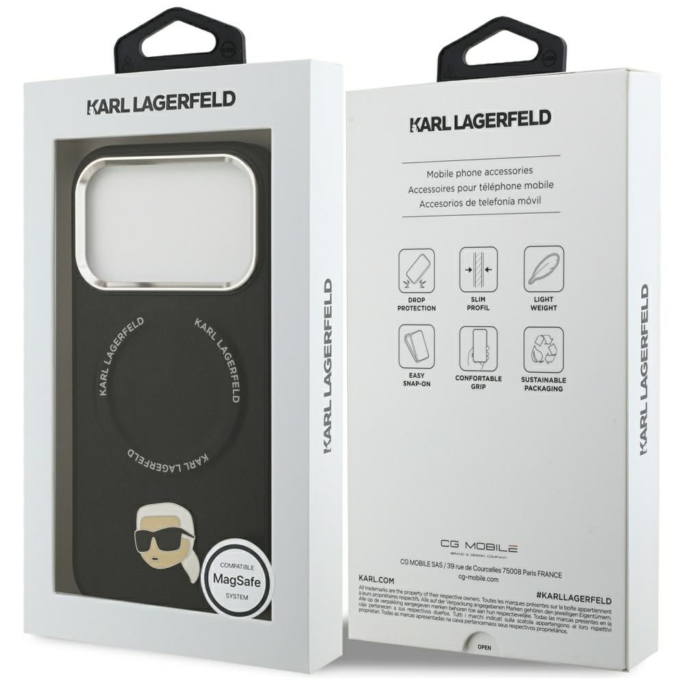 Custodia MagSafe per Apple iPhone 17 Pro Max, Karl Lagerfeld, Karl Pin, Nera