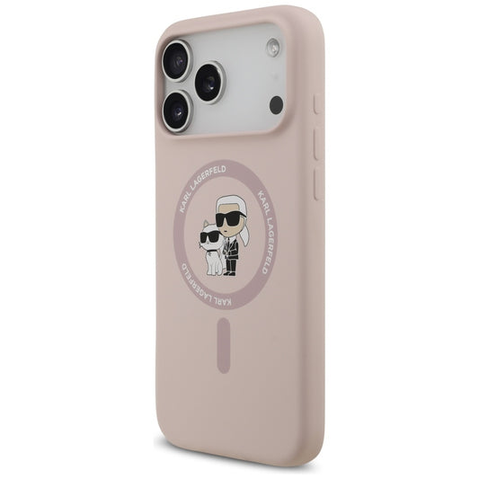 Custodia MagSafe per Apple iPhone 17 Pro Max, Karl Lagerfeld, Ring Karl & Choupette, Rosa