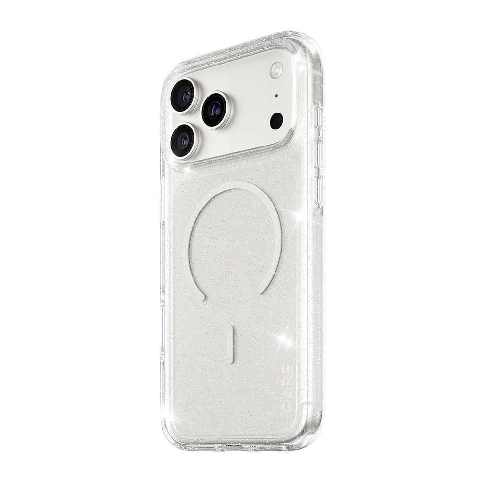Custodia MagSafe per Apple iPhone 17 Pro Max, PanzerGlass, Care Urban Explorer Star Lit, Trasparente Bianca