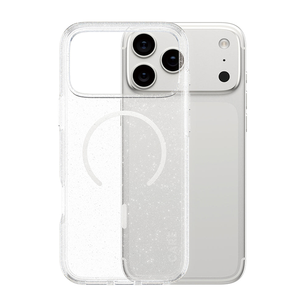 Custodia MagSafe per Apple iPhone 17 Pro Max, PanzerGlass, Care Urban Explorer Star Lit, Trasparente Bianca