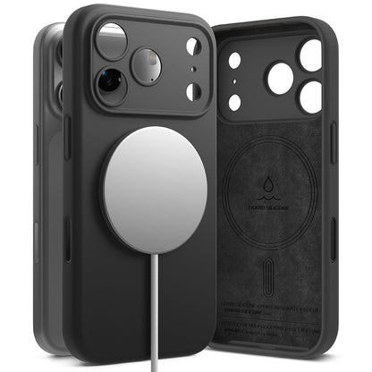 Custodia MagSafe per Apple iPhone 17 Pro Max, Ringke, Silicone, Nera