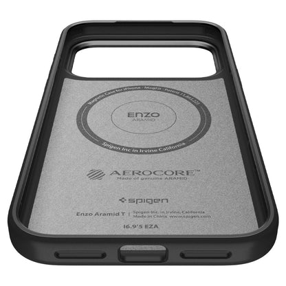 Custodia MagSafe per Apple iPhone 17 Pro Max, Spigen, Enzo Aramid T, Nera
