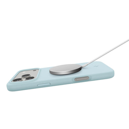 Custodia MagSafe per Apple iPhone 17 Pro Max, Spigen, Silicone Fit, Blu