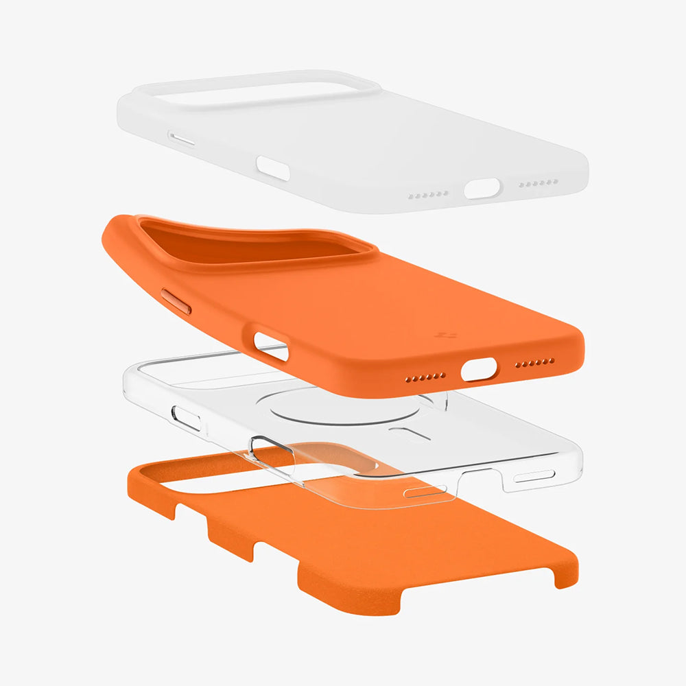 Custodia MagSafe per Apple iPhone 17 Pro Max, Spigen, Silicone Fit, Arancione