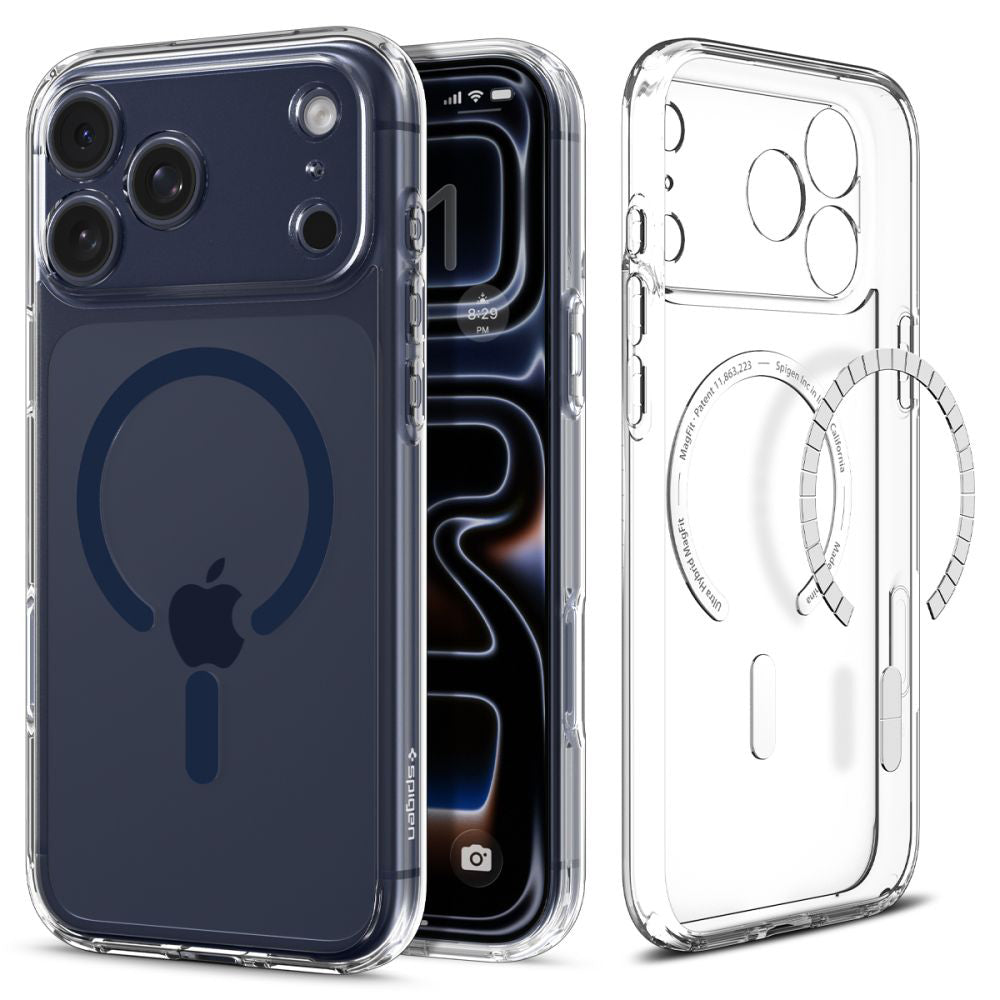MagSafe Case for Apple iPhone 17 Pro Max, Spigen, Ultra Hybrid, Navy Transparent ACS11108