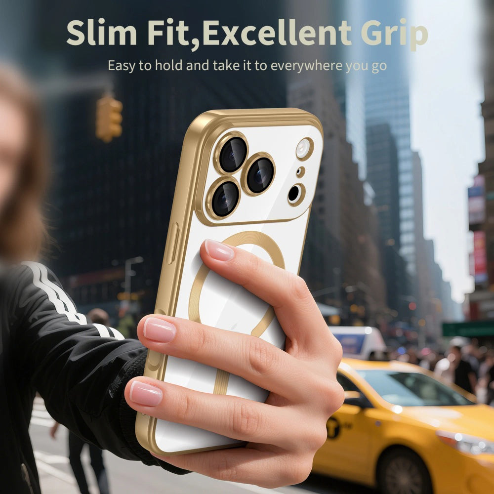 Custodia MagSafe per Apple iPhone 17 Pro Max, Techsuit, Luxury Crystal, Argento