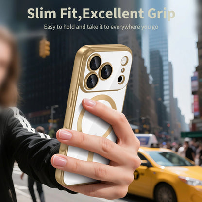 Custodia MagSafe per Apple iPhone 17 Pro Max, Techsuit, Luxury Crystal, Argento