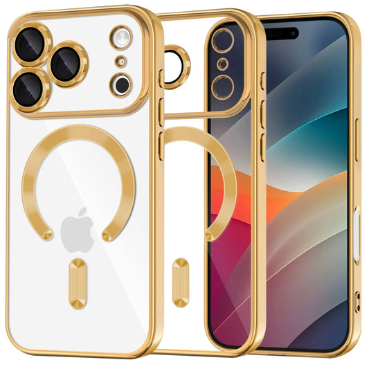 Custodia MagSafe per Apple iPhone 17 Pro Max, Techsuit, Luxury Crystal, Dorata