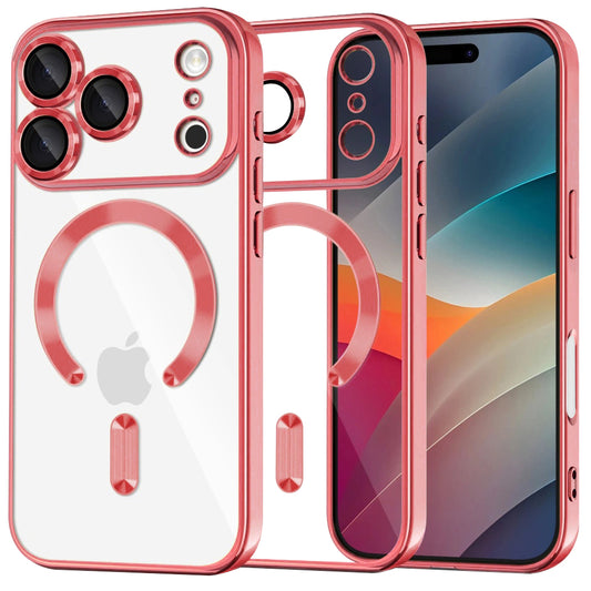 Custodia MagSafe per Apple iPhone 17 Pro Max, Techsuit, Luxury Crystal, Rossa