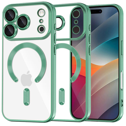 Custodia MagSafe per Apple iPhone 17 Pro Max, Techsuit, Luxury Crystal, Verde Chiaro