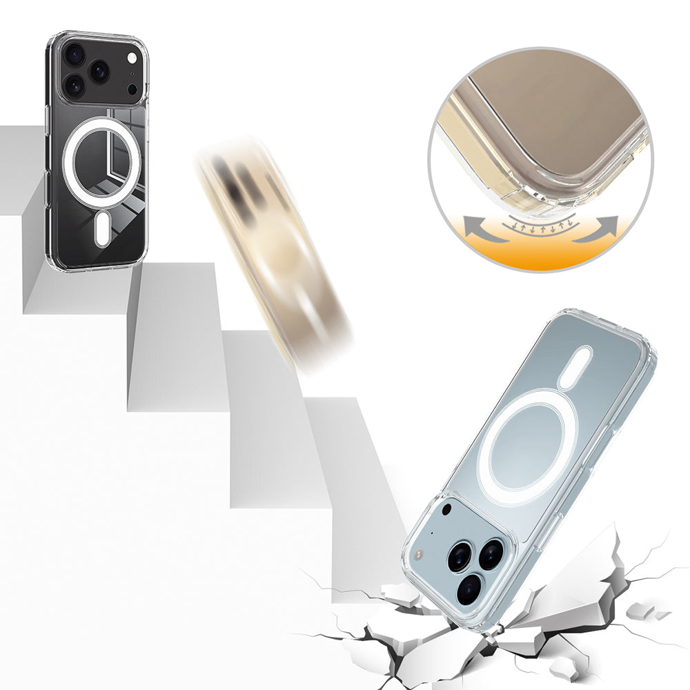 Custodia MagSafe per Apple iPhone 17 Pro Max, Techsuit, Pro, Trasparente