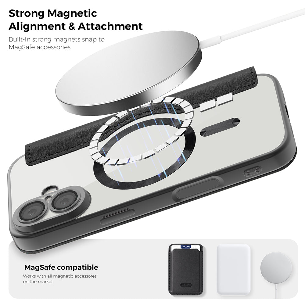 Custodia MagSafe per Apple iPhone 17 Pro Max, Techsuit, SmartMag Book, Blu
