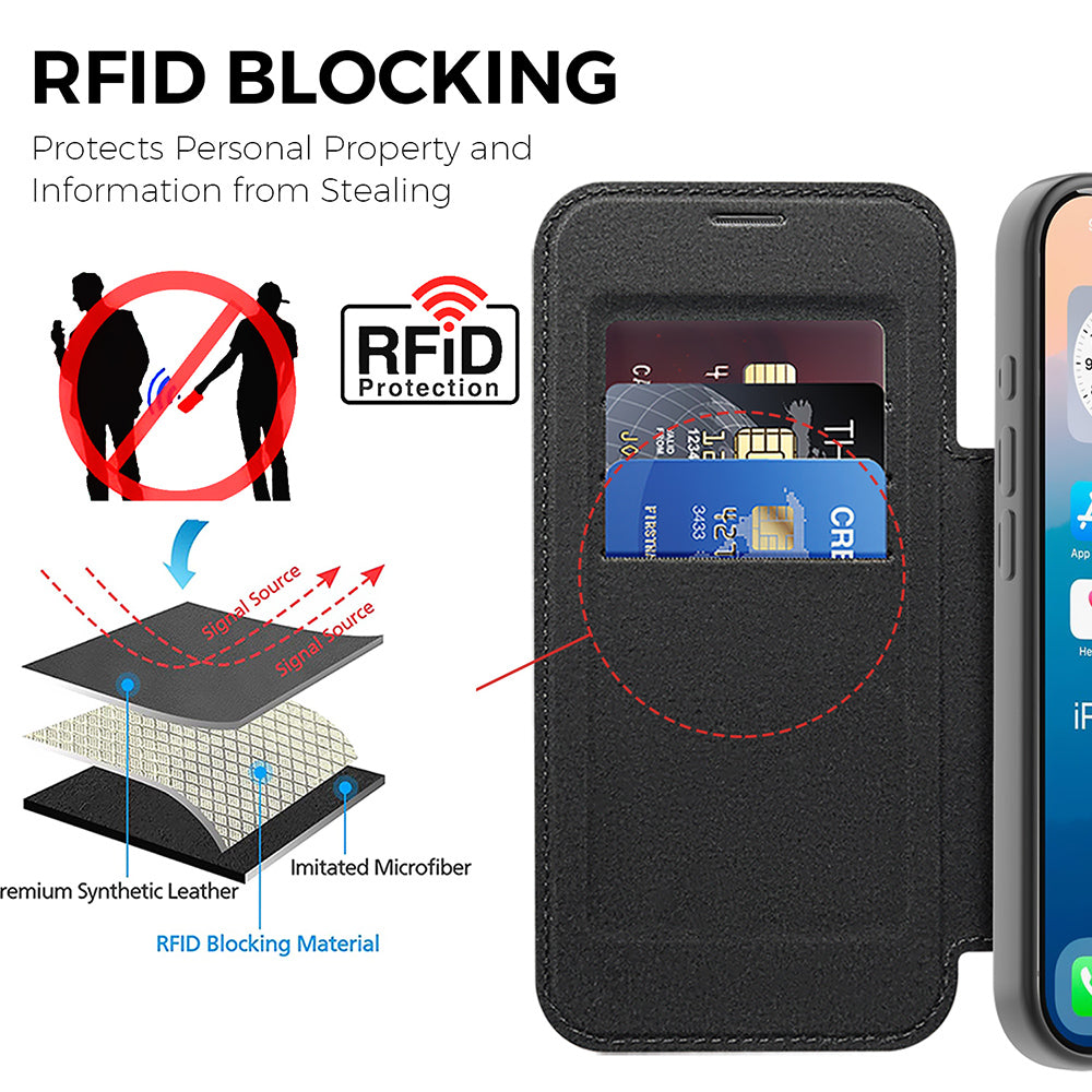 MagSafe Case for Apple iPhone 17 Pro Max, Techsuit, SmartMag Book, Green